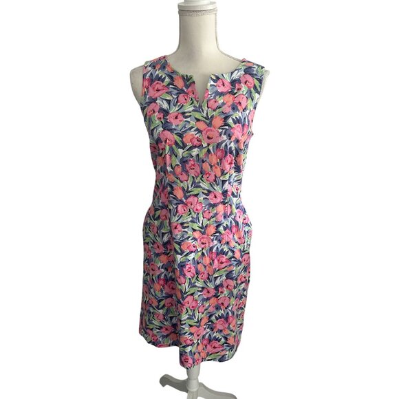 TALBOTS Spring Floral V Neck Dress Size 4 - Picture 2 of 9